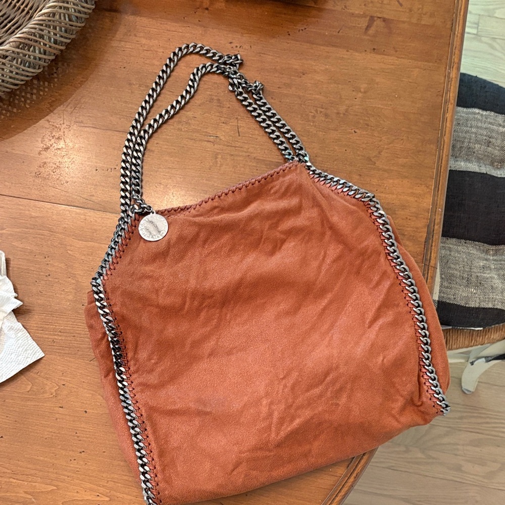 Stella McCartney Rust Shoulder Bag with Chain Strap